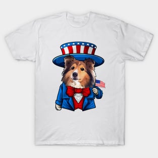 Fourth of July Shetland Sheepdog T-Shirt